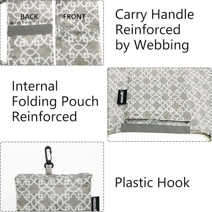 HOLYLUCK Reusable Grocery Bags,Heavy Duty Foldable Shopping Tote Bag (Extra Large, 3 Large Maze)