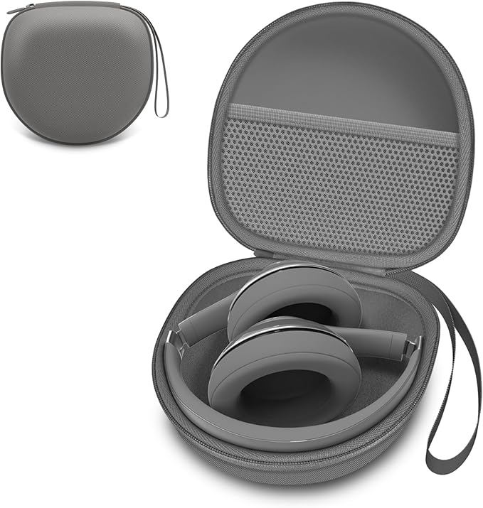 Headphone Case Compatible with BERIBES/TOZO/KVIDIO/Beats/Soundcore Anker Noise Cancelling Over-Ear Headphones, Light Grey