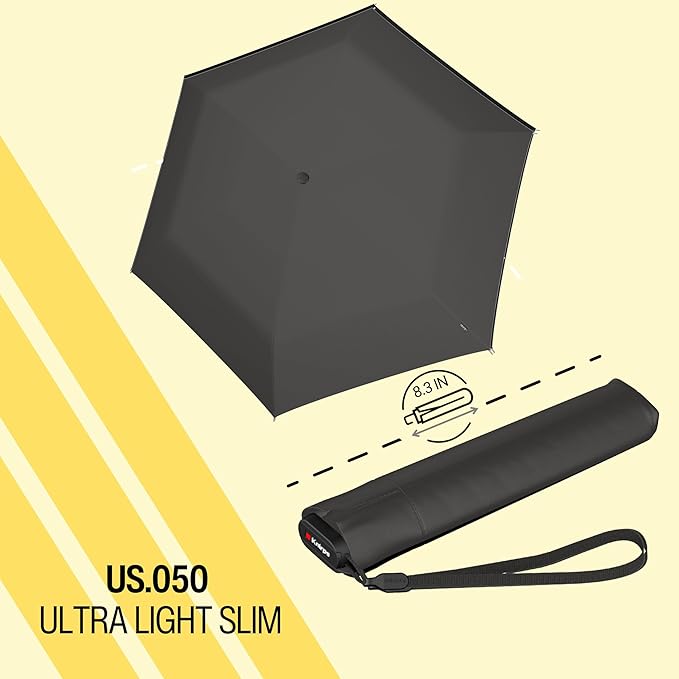 Knirps US.050 Ultra Light Pocket Size Manual Rain Umbrella with Carrying Case