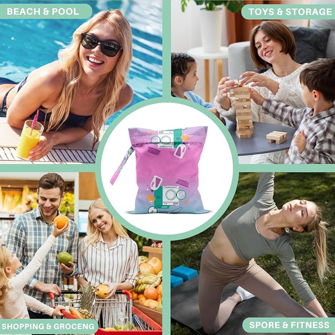 Wet Laundry Dry Bags for Diaper Waterproof Swimsuit Washable Reusable Bag for Beach Diapers Dirty Yoga Gym Clothes Plant Gifts for Men Women Friend