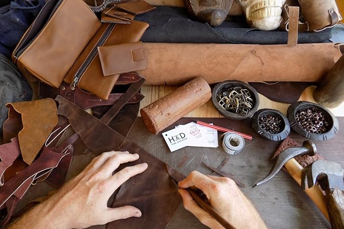 Hide & Drink, Leather Safety Razor Case, Shaving Accessories, Personal Care Essentials, Handmade (Old Tobacco)