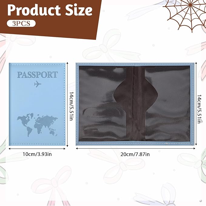 3 Pcs Passport Holder Passports Wallet Cover for Travel Passport Cover Passports Protector Essentials for Women and Men Travel Must Haves Accessories