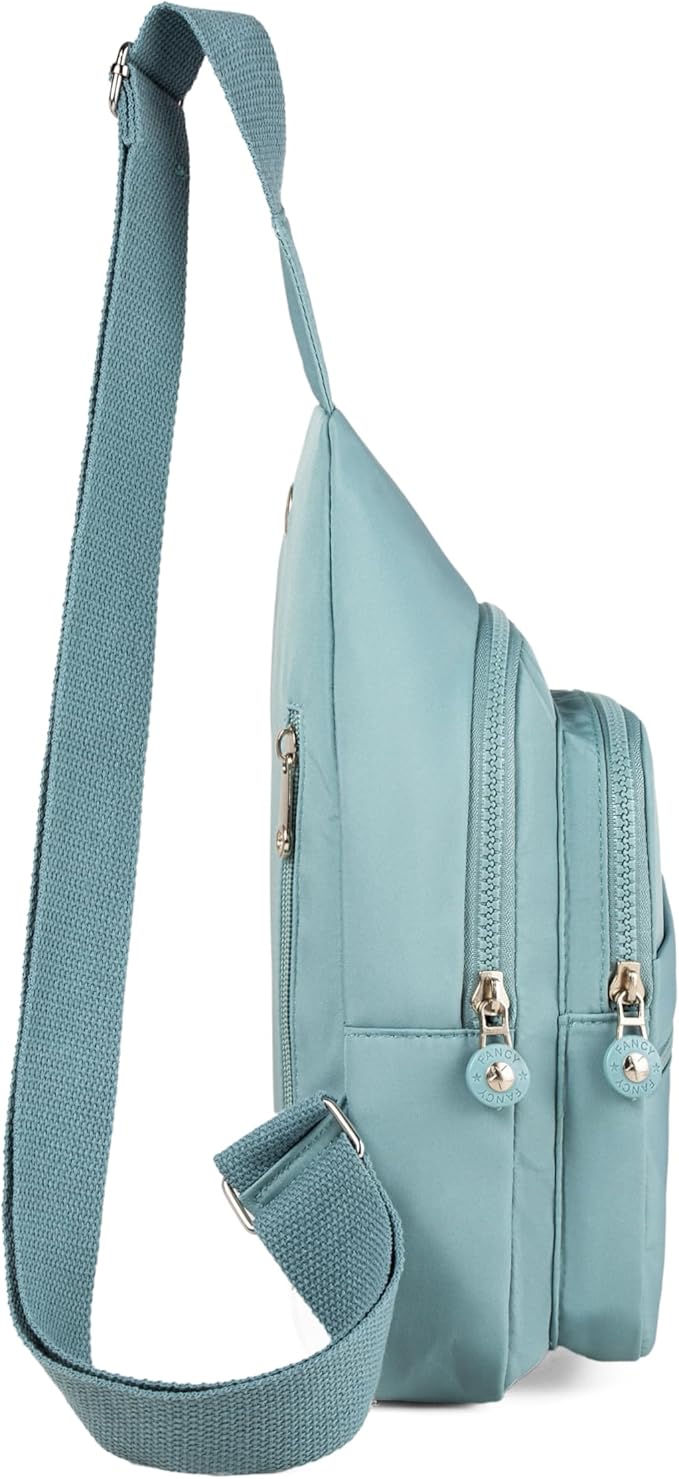 Banelu Small Sling Backpack Crossbody Bags for Women Men, Small Sling Bag Cross Body Bag Fanny Packs Crossbody Purses - Lights Blue