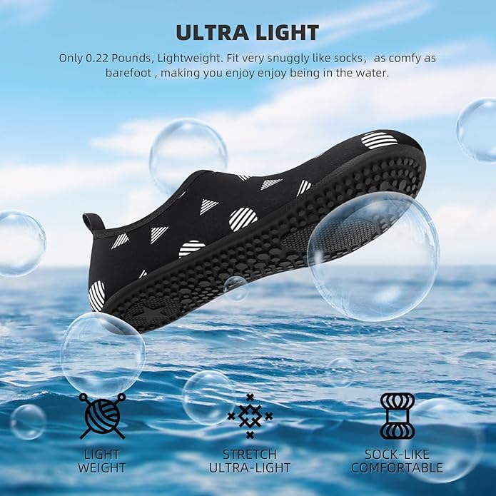 Water Shoes for Women Men Quick-Dry Aqua Socks Swim Beach Outfits Barefoot Yoga Exercise Wear Sport Accessories Pool Camping Must Haves River Hiking Adult Youth Size