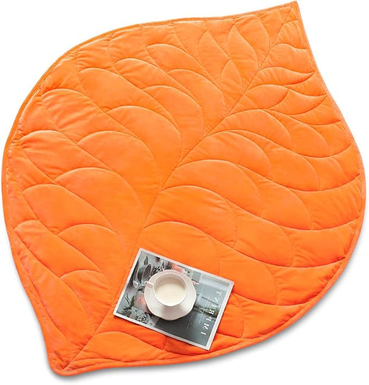 Kaisa Weighted Lap Blanket 7 lbs 41" x 53", Cozy Luxury Crystal Velvet Small Weighted Blanket for Adults, Portable Travel Weighted Blanket for Relaxation, All-Season Blanket, Machine Washable, Orange