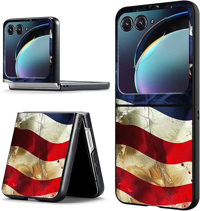 for Motorola Moto Razr Plus 2024 Case,for Moto Razr 50 Ultra Case Cute Slim Hard PC Thin Anti-Scratches Shockproof Protective Phone Cover for Motorola 50 Ultra,Cute Flag
