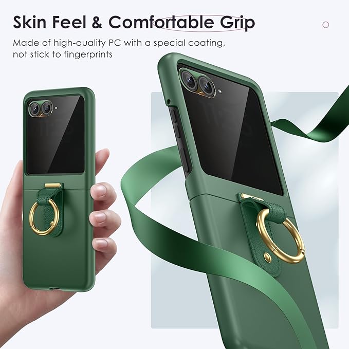 Maxdara for Motorola Razr 2026/2025/2024 Case with Ring [Not Fit Ultra or Plus], Moto Razr 2025/2024 Case with Built-in Privacy Screen Protector Slim Thin Cover, Green (Privacy Screen)