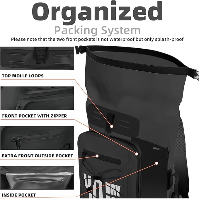 MORXPLOR Dry Bag Waterproof,5L/10L/20L/30L/40L/55L Roll Top Dry Bag Backpack with WaterProof Phone Case for Swim,Kayak