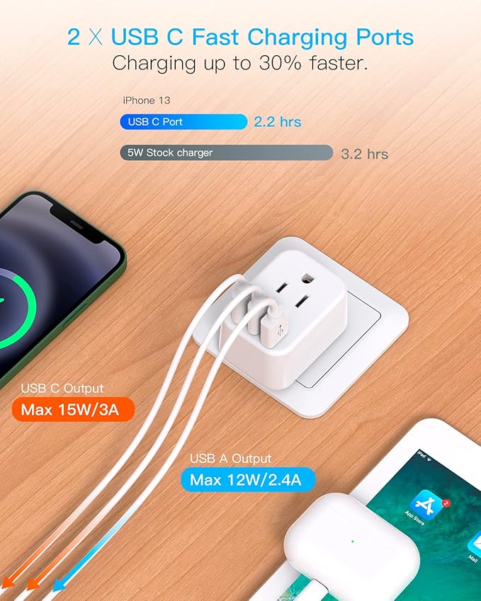 Italy Travel Plug Adapter, HANYCONY Type L Power Plug Adapter with 2 Outlets 3 USB Ports(2 USB C) for US USA to Italy Rome Uruguay Chile Travel Essentials