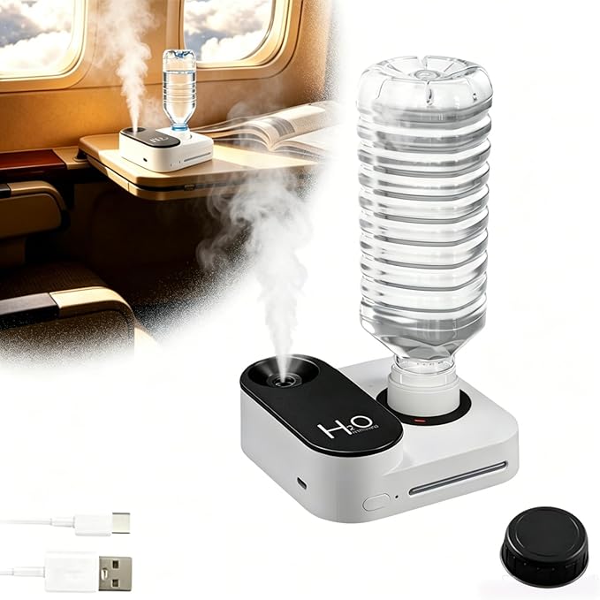 Portable Desk Nano Humidifier for Travel with Auto Shut-Off Nightlight USB Rechargeable Large Spray Quiet 23dB for Home Office Car Hotel Plant Bedroom