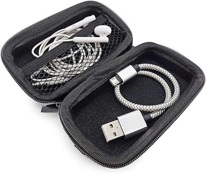 USB Flash Drive Case Bag, EVA Shockproof, Pressure Proof and Waterproof Hard Carrying Travel Case Bag for USB Cable, Earphones, Memory Cards, U Disk, Keys, Money - Black