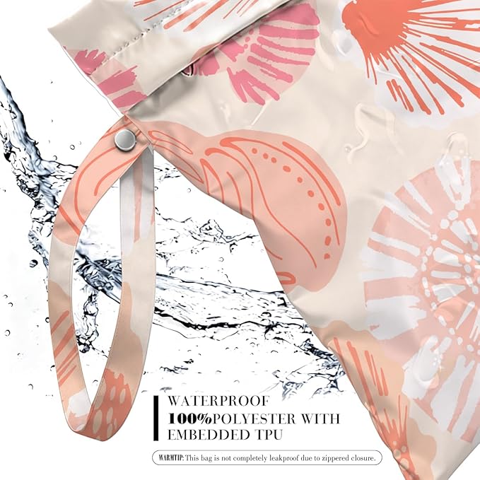 2 Pcs Ocean Life Wet Bags, Ocean Wet Dry Bag Reusable Zipper Pouch for Swimsuit, Diapers, Pool, Beach, Travel, Dirty Yoga Gym Clothes, Toiletries, Waterproof Birthday Beach Gifts
