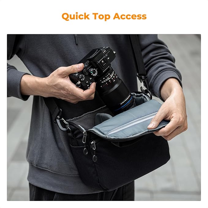 K&F CONCEPT Camera Sling Bag Small Crossbody Camera Case DSLR/SLR/Cute Compact Shoulder Photography Bags for Photographers