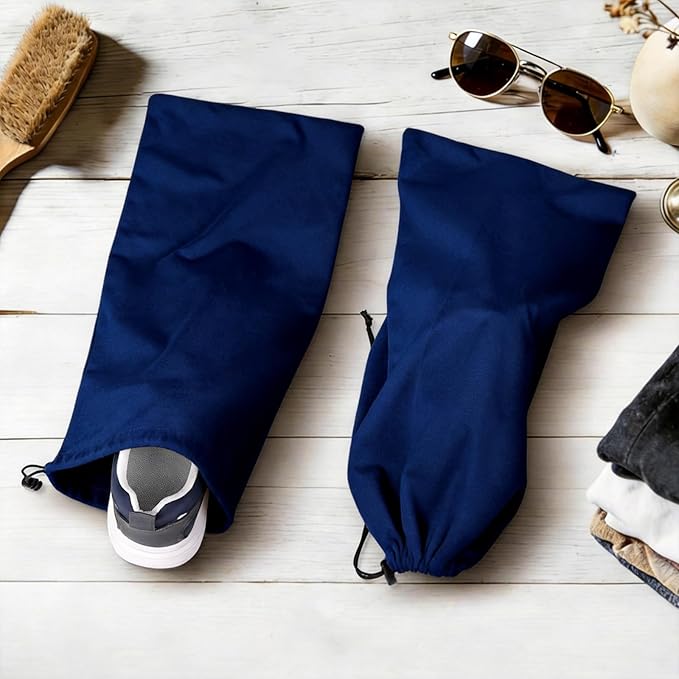 10 Pcs Single Shoe Bags for Travel,18"X9"shoe travel bag for Packing Dustproof Shoe Bag storage Sneaker Travel Bags Washable & Reusable dust bags for Boots Handbags Shoes & Toys (Blue)