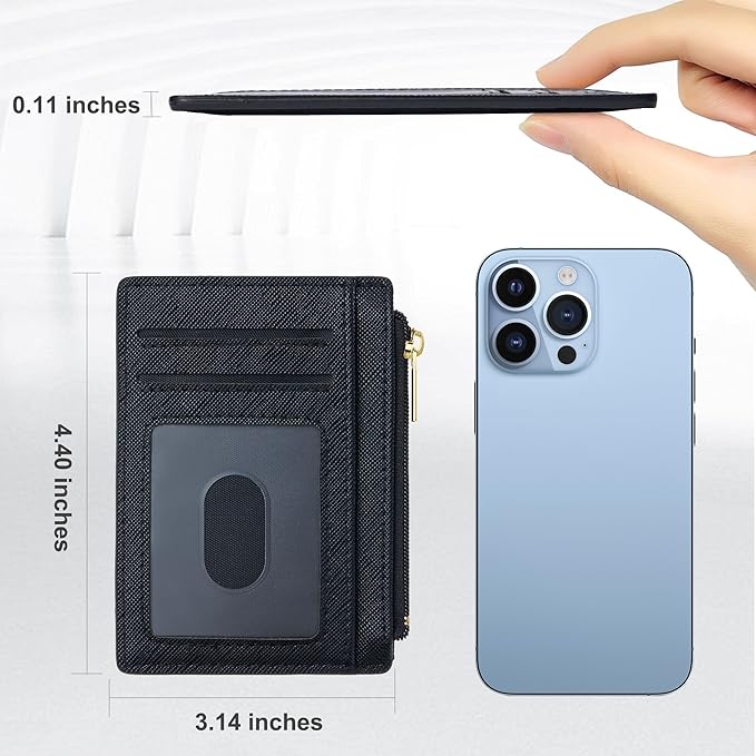 Tipmile Business Credit Card Holder for Men, Slim RFID Blocking Wallet, Small Minimalist Pocket Wallet, Mens Gift, Crosshatch Black
