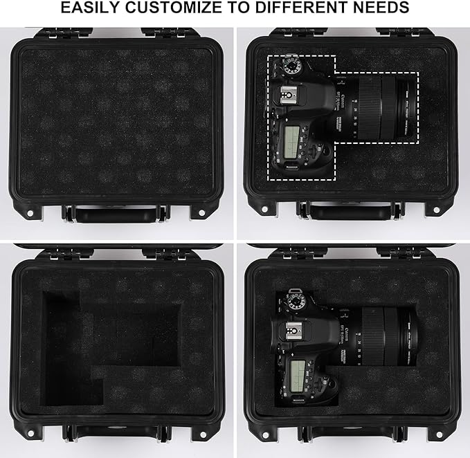 Mayouko Portable Tool Box with Shock- Proof Sponge, Water Proof Grade IP67, Waterproof Hard Case with Foam Insert, Handheld Gimbal Explosion-Proof Box, Waterproof Hard Case, 10.6 x 9.7 x 6.9 inch