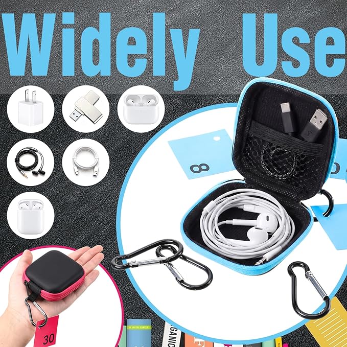 Kingdder 36 Pcs Back to School Earbuds Case with Colorful Number Cards Biner Students Portable Earbud Case Pouch Accessories Organizer EVA Headphone Holder for School Classroom Teacher Student Gifts