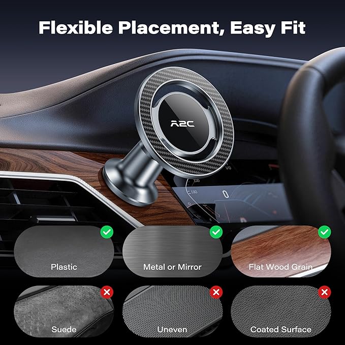 APPS2Car for MagSafe Car Mount - [All Metal] Magnetic Phone Holder for Car Dashboard, Strong Magnet Car Cell Phone Holder Dash Mount, Compatible with iPhone 17 Pro Max Air 16 15 14 13 12