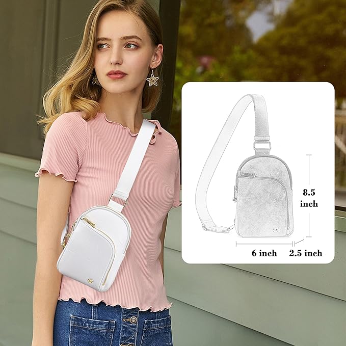 INICAT RFID Blocking Sling Bag, Anti Theft Crossbody Bag for Women Compact Travel Purses Leather