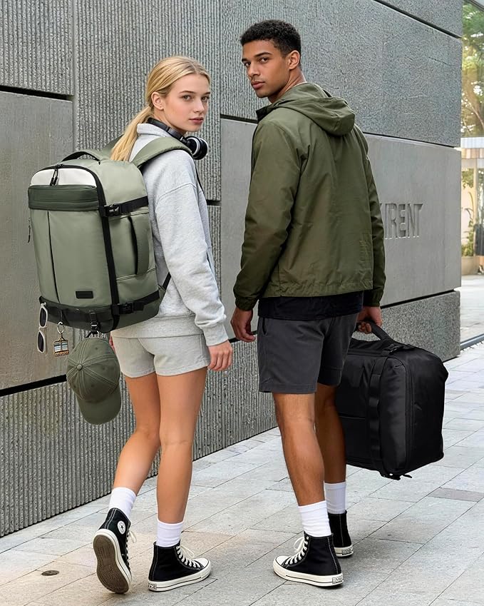 LOVEVOOK 50L Travel Backpack for Women, Airline Approved Carry On Luggage with 3 Cubes Accessories, TSA Personal Item Travel Cruise Essentials, Waterproof Weekender Overnight Bags fits 17" Laptop