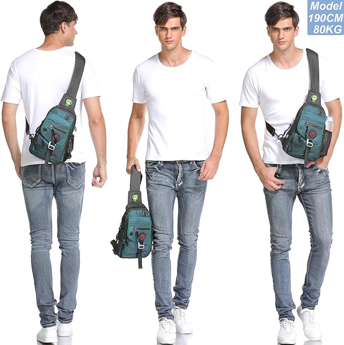 NICGID Sling Bag Chest Shoulder Backpack Crossbody Bags for Tablet Laptop Outdoor Hiking Men Women