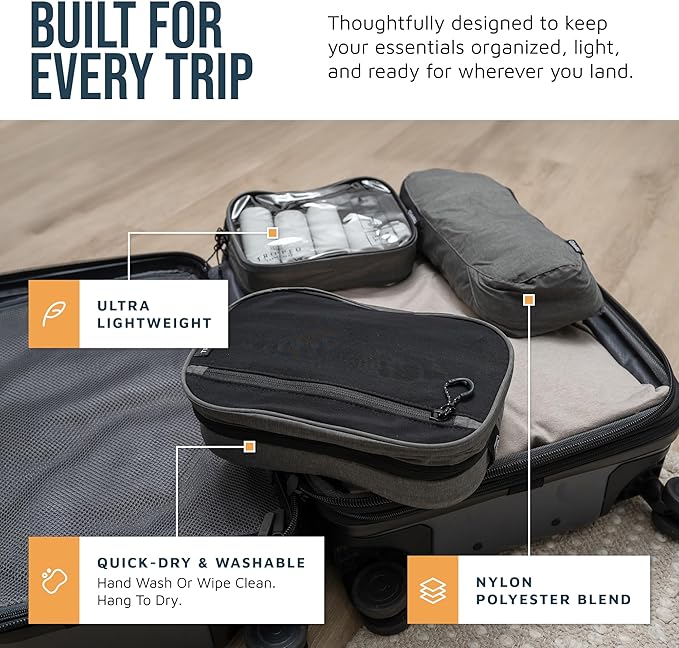 Toiletry Bag Kit Set: Hanging Travel Toiletry Bag + 311 TSA Cosmetic Liquid Bag + Ultralight Accessory Organizer Pouch