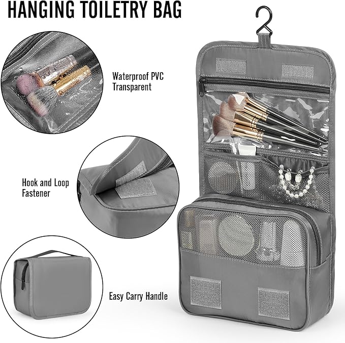 Veken 10 Set Packing Cubes for Travel Essentials,Anti-Wrinkle Buckled Suitcase Organizer for Shoe & Toiletry Bag,Carry On Luggage Bag for Airplane & College Dorm Room Accessories,Women Men Gifts
