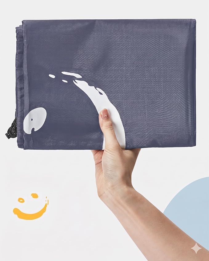 HOMEST XL Wash Me Travel Laundry Bag, Dirty Clothes Organizer, Large Enough to Hold 4 Loads of Garments, Easy Fit a Hamper or Clothing Basket, Grey