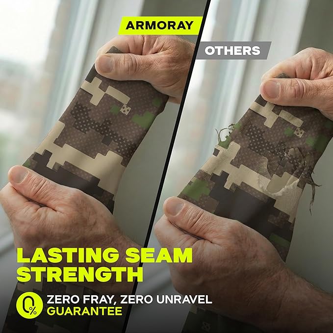 ARMORAY Arm Sleeves for Men and Women - UV Sun Protection Cooling Compression - Tattoo Cover Up Sleeve for Daily Wear & Work