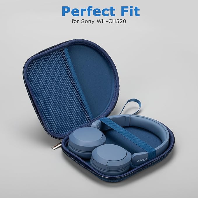 Ginsco Case Compatible with JBL Tune 510BT/520BT/500BT with Sony WH-CH520/510, Ultra-Slim Hard Shell Headphone Case for On Ear Headphones (Blue)