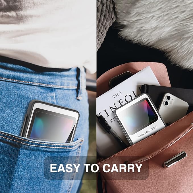HEIYING Switch Game Card Case for Switch 2 /OLED / Lite,Custom Pattern Game Cards Holder with 24 Games Card Slots and 24 Micro SD Cards Slots for Easy to Carry