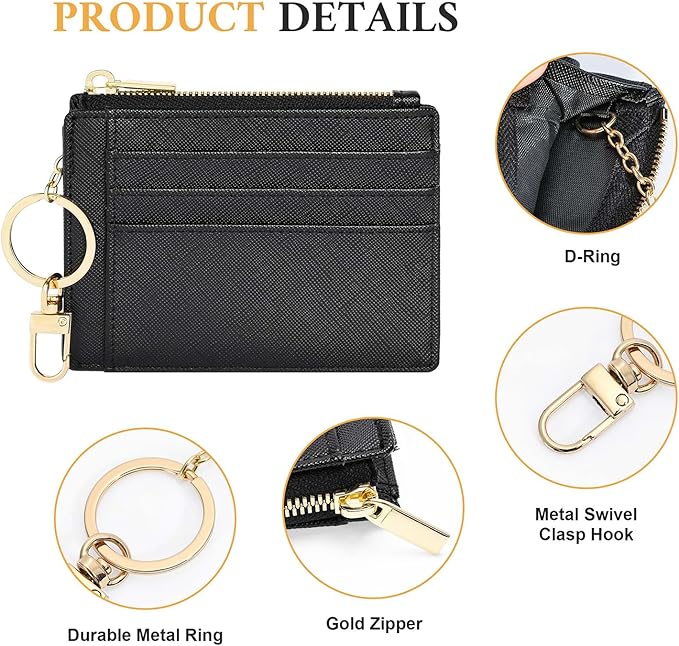 Sodsay Card Case Slim Front Pocket Wallet for Women Credit Card Holder with Keychain | Slim, Credit Card Holder, Front Pocket, with Keychain | Slim
