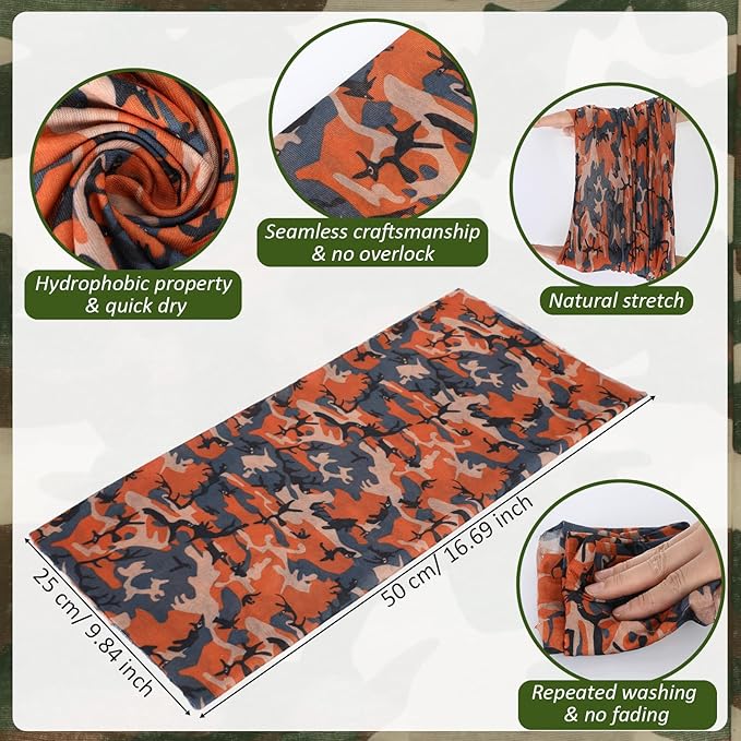 Tarpop 12/30 Pcs Neck Gaiters Scarf Elastic Wrap Headband Sweat Absorbing Bandana for Women Men Sports Yoga Running
