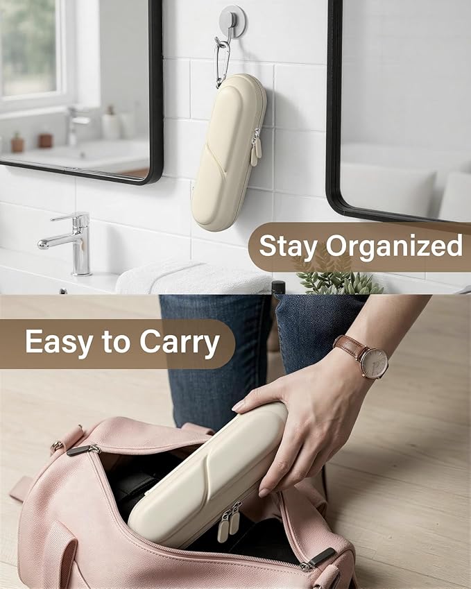 ProCase Toothbrush Travel Case for Oral-B/Oral-B Pro 1000 1500 5000 7000 7500 6000 9600/Philips Sonicare 4100 5100 1100 6100 5300 Oral-B iO Electric Toothbrush Portable Hard Container -Beige