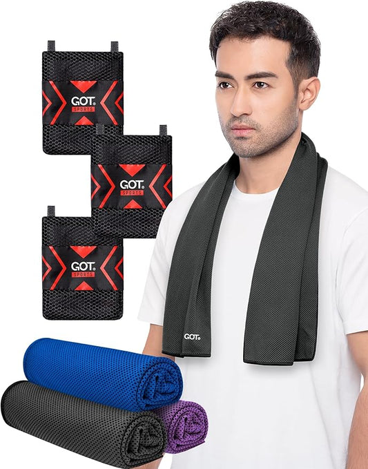 GOT Sports Cooling Towel (40" x 12") – Instant Cooling Neck & Face Wrap, Sweat Towel for Gym, Workout, Running & Extreme Heat