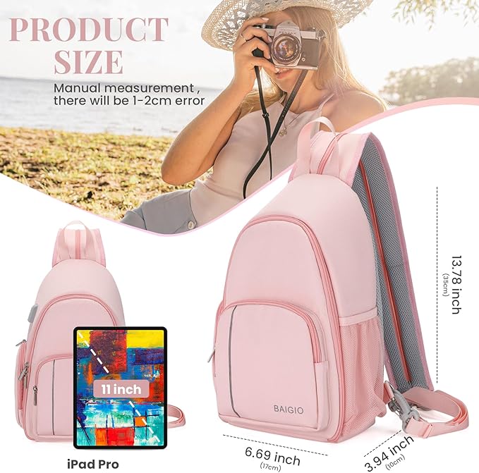 BAIGIO Camera Sling Bag Small Camera Backpack for Photographers,Waterproof Camera Crossbody Bag Travel Caemra Backpack for DSLR SLR Mirrorless Camera