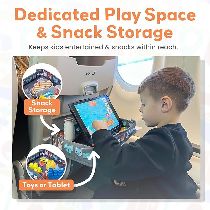 Little Traveler Airplane Tray Table Cover – Universal Fit & Easy Setup – Airplane Tray Cover Kids - Use in Buses, Trains, High Chairs I Plane Travel Essentials for Kids 1-5 Years