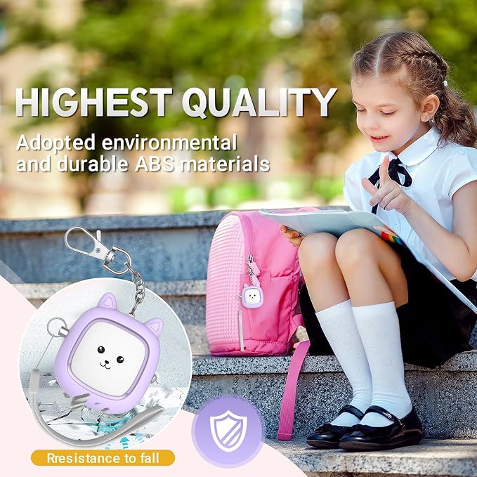 Safe Sound Personal Alarm, 130 dB Loud Siren Song Emergency Security Alarm Keychain with LED Light, Personal Sound Safety Siren for Women, Men, Children, Elderly(Purple)