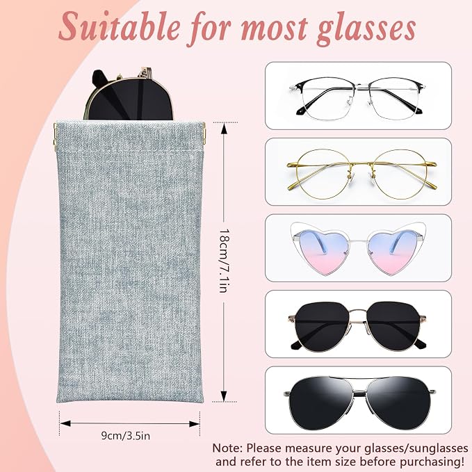 eyeglasses bag Soft Glasses bag, Portable Squeeze Top Sunglasses Case Travel for Women Girls