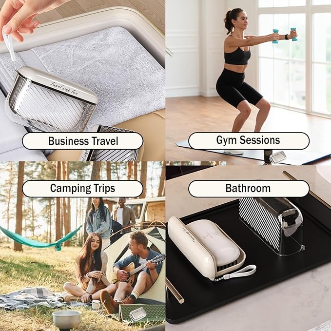Travel Soap Case Soap Holder Bar,Soap Dish Travel Plastic Soap Dish for Shower Container(Beige)