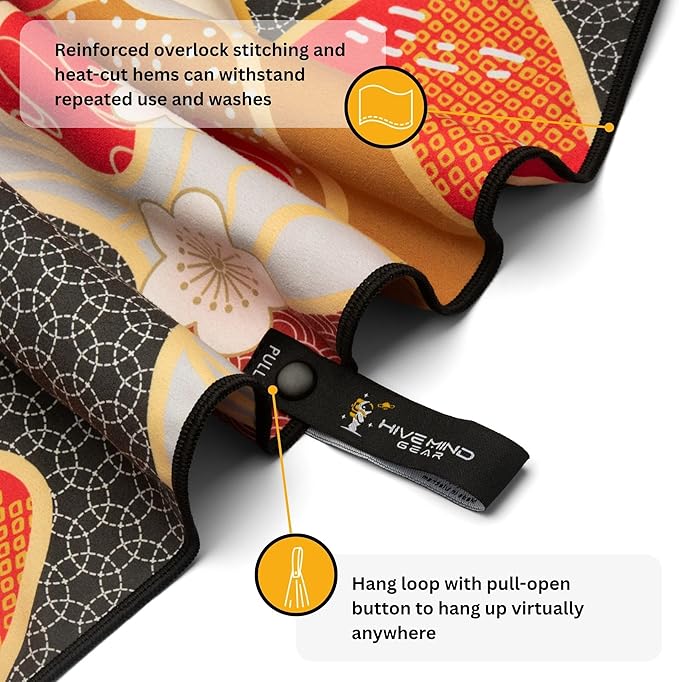 Travel Towel – Packable, Lightweight, Quick-Dry, Fade Resistant, Sand-Repellent – Soft Microfiber Towel for Travel, Backpacking, Beach, Pool, Outdoors – Double-Sided Print – 60” x 30”