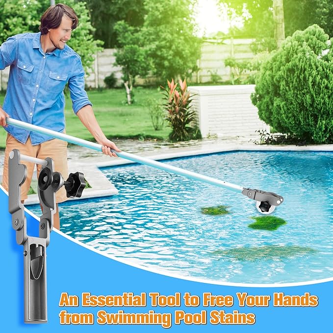 Lounsweer 1 Pcs Swimming Pool Tablet Holder for Pool Pole, Stainless Steel Aluminum Alloy Tablets Floater, Dirt Cleaning Tool for Maintenance, Fit for 3 Inch x 0-1.8 Inch Tablets