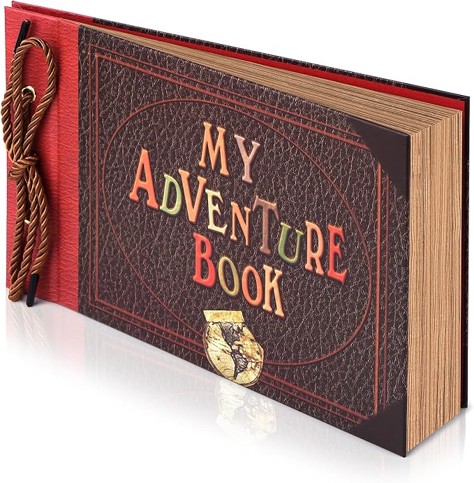 Adventure Book Diary Photo Scrapbook, Hard Cover Movie Up Travel Scrapbook for Anniversary, Wedding, Travelling, Birthday, Christmas (My Adventure)