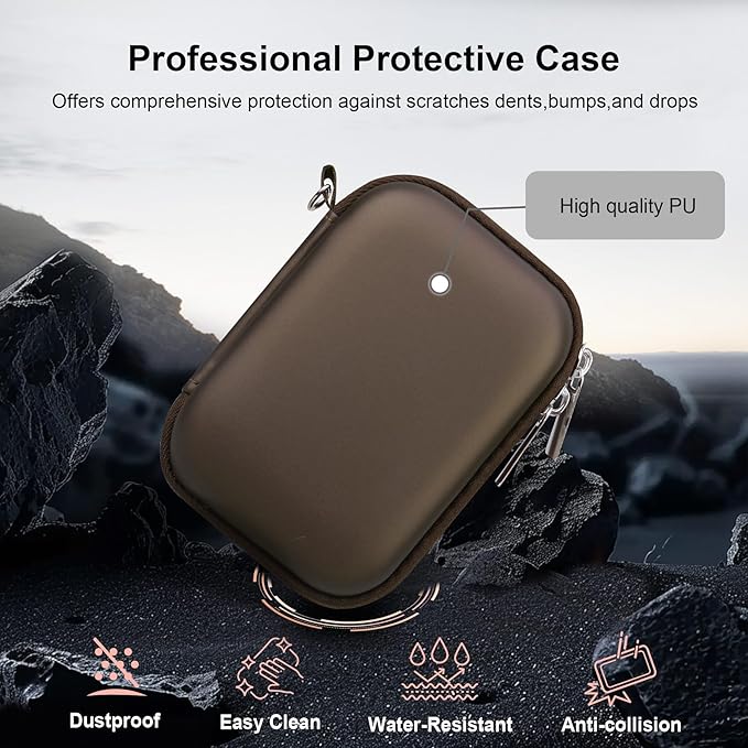 RAIALL Carrying Case for KODAK PIXPRO C1 Friendly Zoom Digital Camera, Point and Shoot Vlogging Camera Hard Travel Bag, Mesh Pocket for Charging Adapter, SD Card, USB Cable and Batteries, Brown
