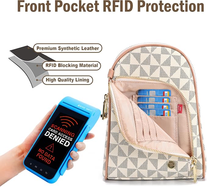 INICAT RFID Blocking Sling Bag, Anti Theft Crossbody Bag for Women Compact Travel Purses Leather