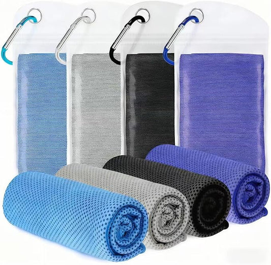 4 Pack Cooling Towels for Neck and Face(40"x12"), Cooling Neck Wraps, Ice Towel for Hot Weather, Soft Breathable Gym Towel, Cool Towel for Workout, Camping, Yoga, Sport, Running