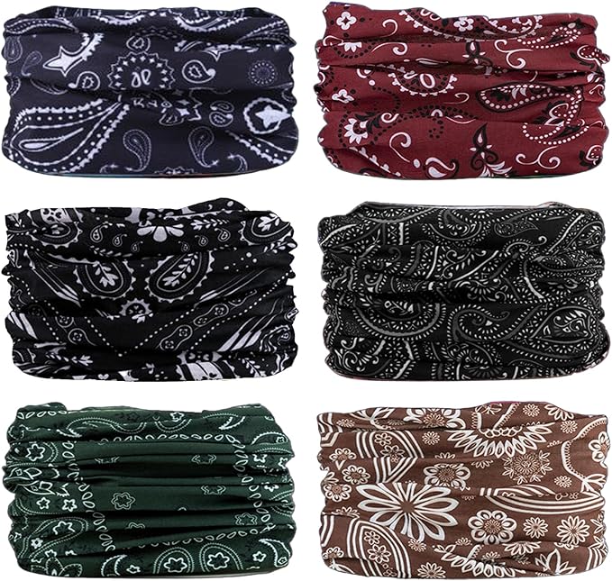 Neck Gaiter for Men Women Headwear Bandana Head Wrap Face Scarf Mask Cover Warmer Balaclava-Seamless & Versatile