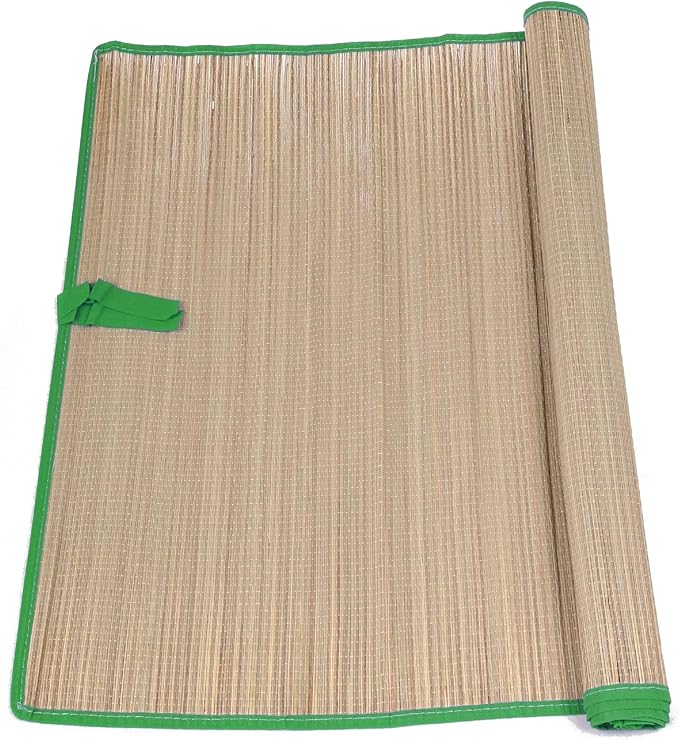 Set of 2 Natural Straw Beach Mats 24" x 72" - Multi-Purpose, Portable & Eco-Friendly - Perfect for Yoga, Picnics, Camping Festivals & Outdoor Activities