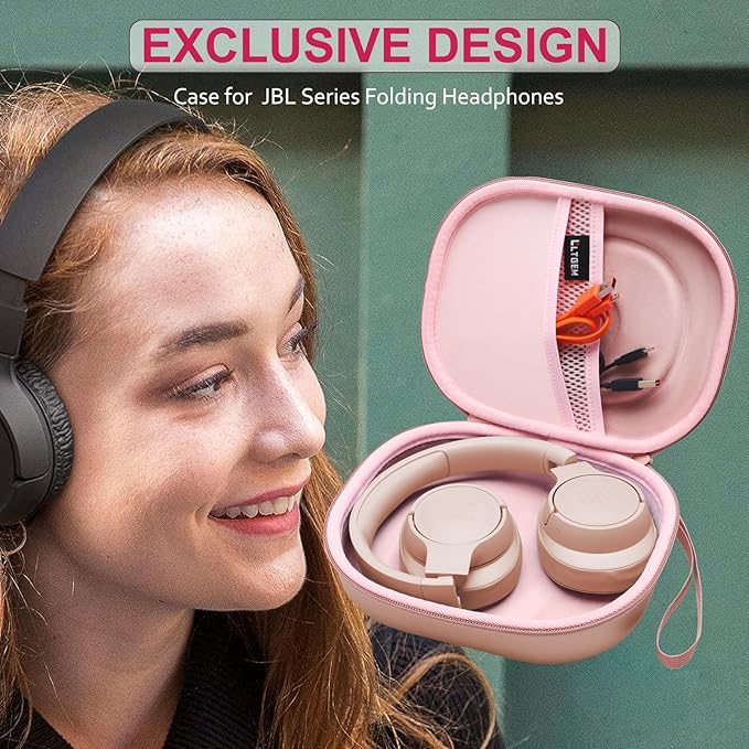 LTGEM Case Compatible with JBL Tune 770NC / 510BT / 720BT / 520BT / 520C / 670NC, for JBL Live 770NC / 670NC / 680NC / 780NC Headphones, Rose Gold