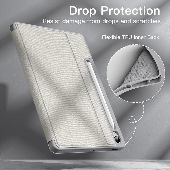 JETech Case for Samsung Galaxy Tab S10 Lite / S10 FE / S9 FE 10.9-Inch with S Pen Holder, Slim Folio Stand Protective Tablet Cover, Multi-Angle Viewing (Silver)